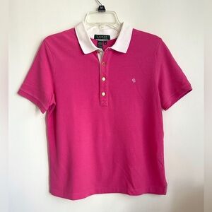 Size M Ralph Lauren Polo Mesh Shirt White Collar